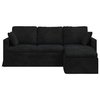 Divano Nero 198 x 134 x 80 cm Velluto | homemem39