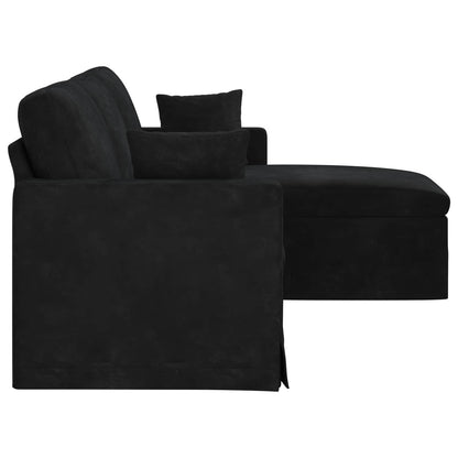 Divano Nero 198 x 134 x 80 cm Velluto | homemem39