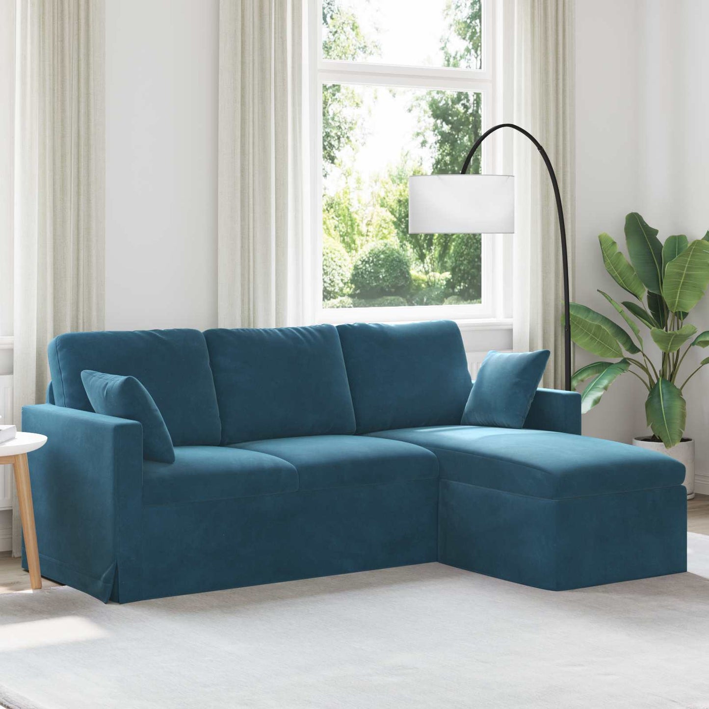 Divano Blu 198 x 134 x 80 cm Velluto | homemem39