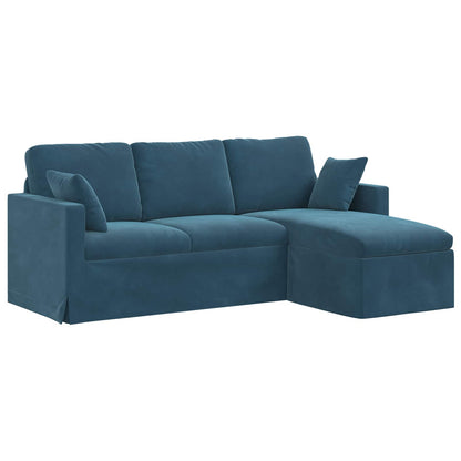 Divano Blu 198 x 134 x 80 cm Velluto | homemem39