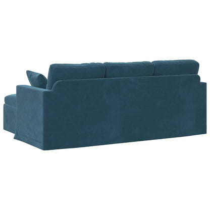 Divano Blu 198 x 134 x 80 cm Velluto | homemem39