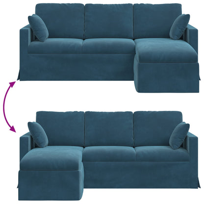 Divano Blu 198 x 134 x 80 cm Velluto | homemem39