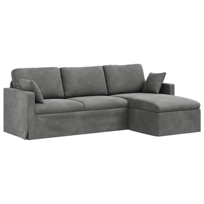 Divano Grigio scuro 228 x 134 x 80 cm Velluto | homemem39