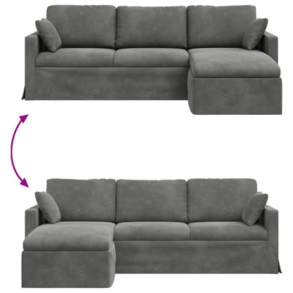 Divano Grigio scuro 228 x 134 x 80 cm Velluto | homemem39