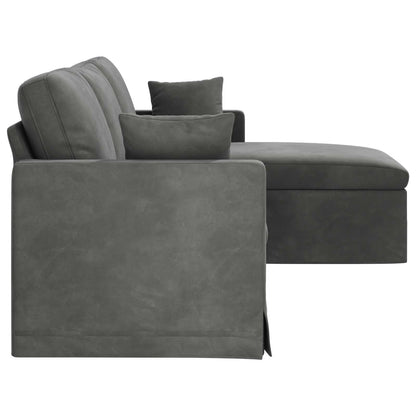 Divano Grigio scuro 228 x 134 x 80 cm Velluto | homemem39