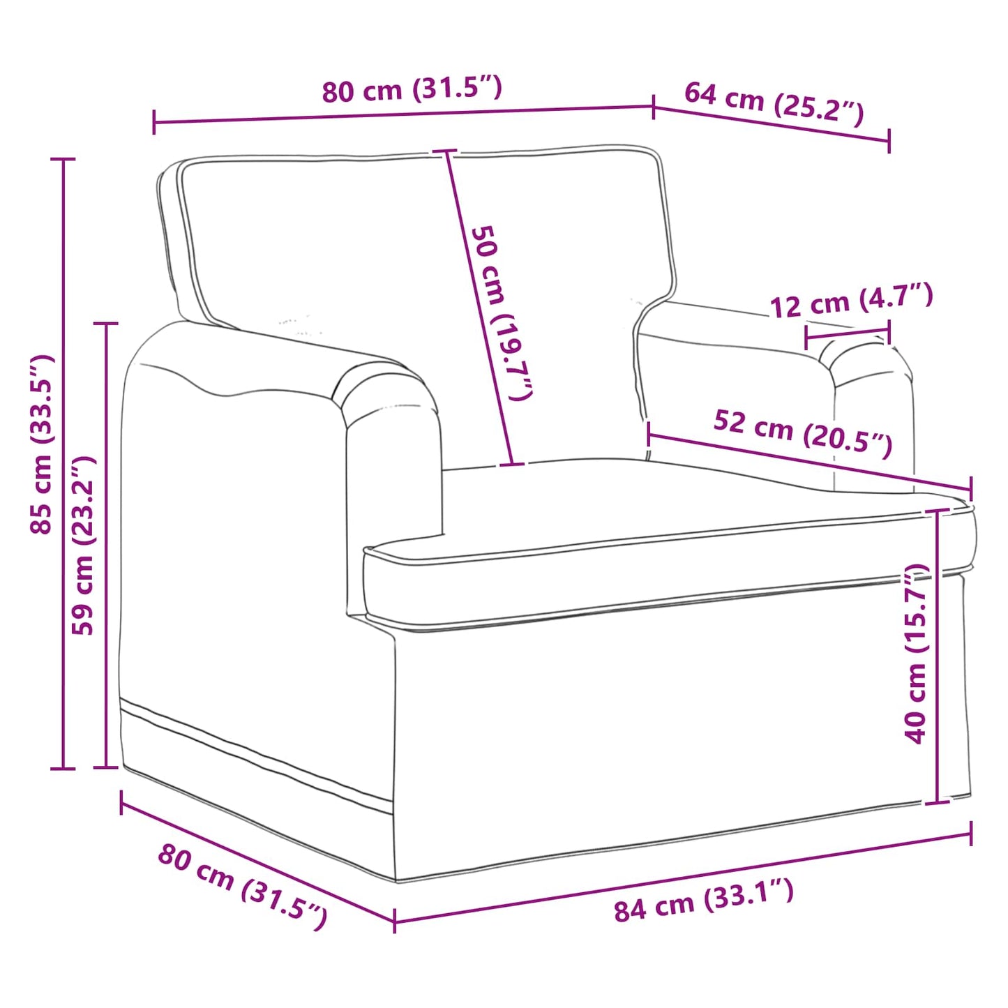 Divano Talpa 84 x 80 x 85 cm Tessuto
