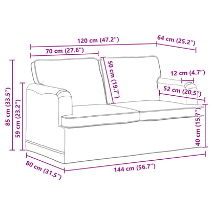 Divano Grigio chiaro 144 x 80 x 85 cm Tessuto