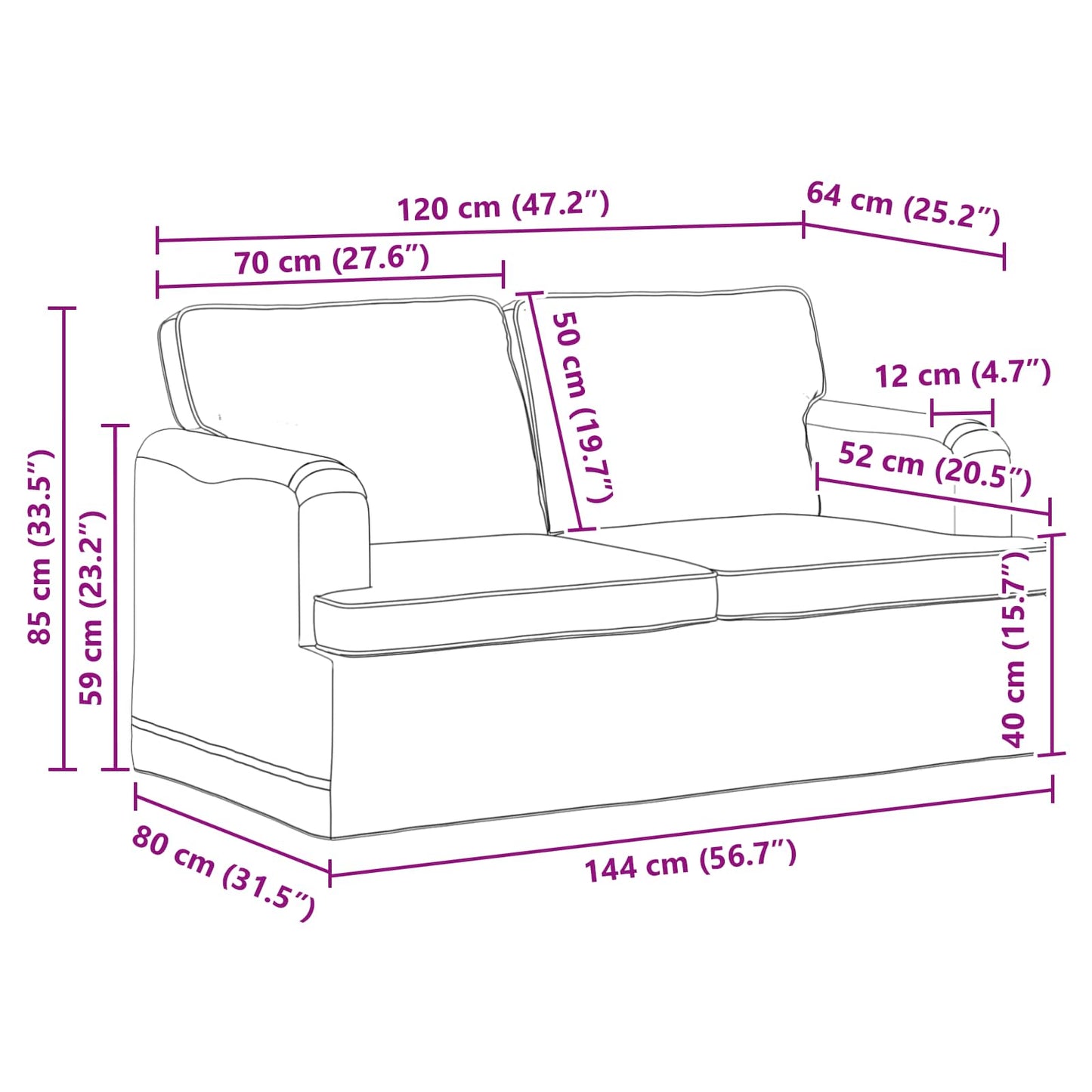 Divano Blu 144 x 80 x 85 cm Tessuto | homemem39