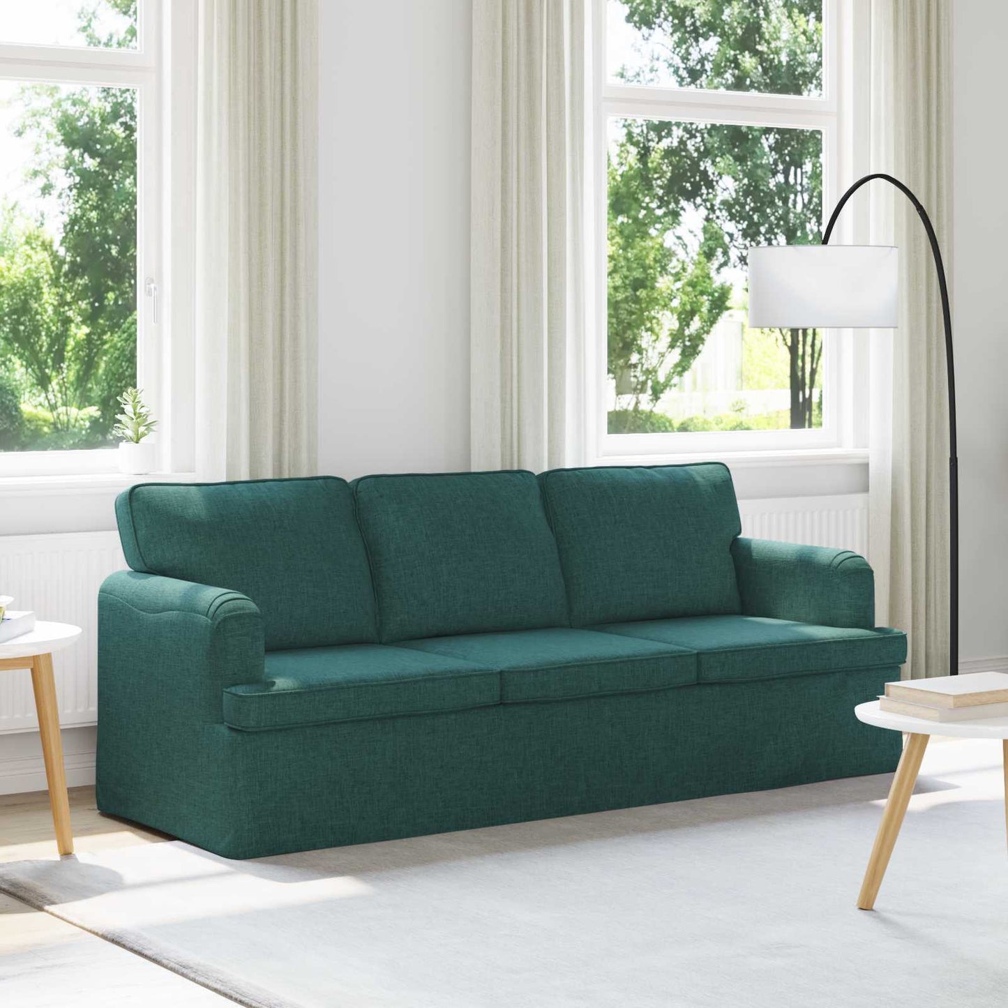 Divano Verde Scuro 201 x 80 x 85 cm Tessuto | homemem39