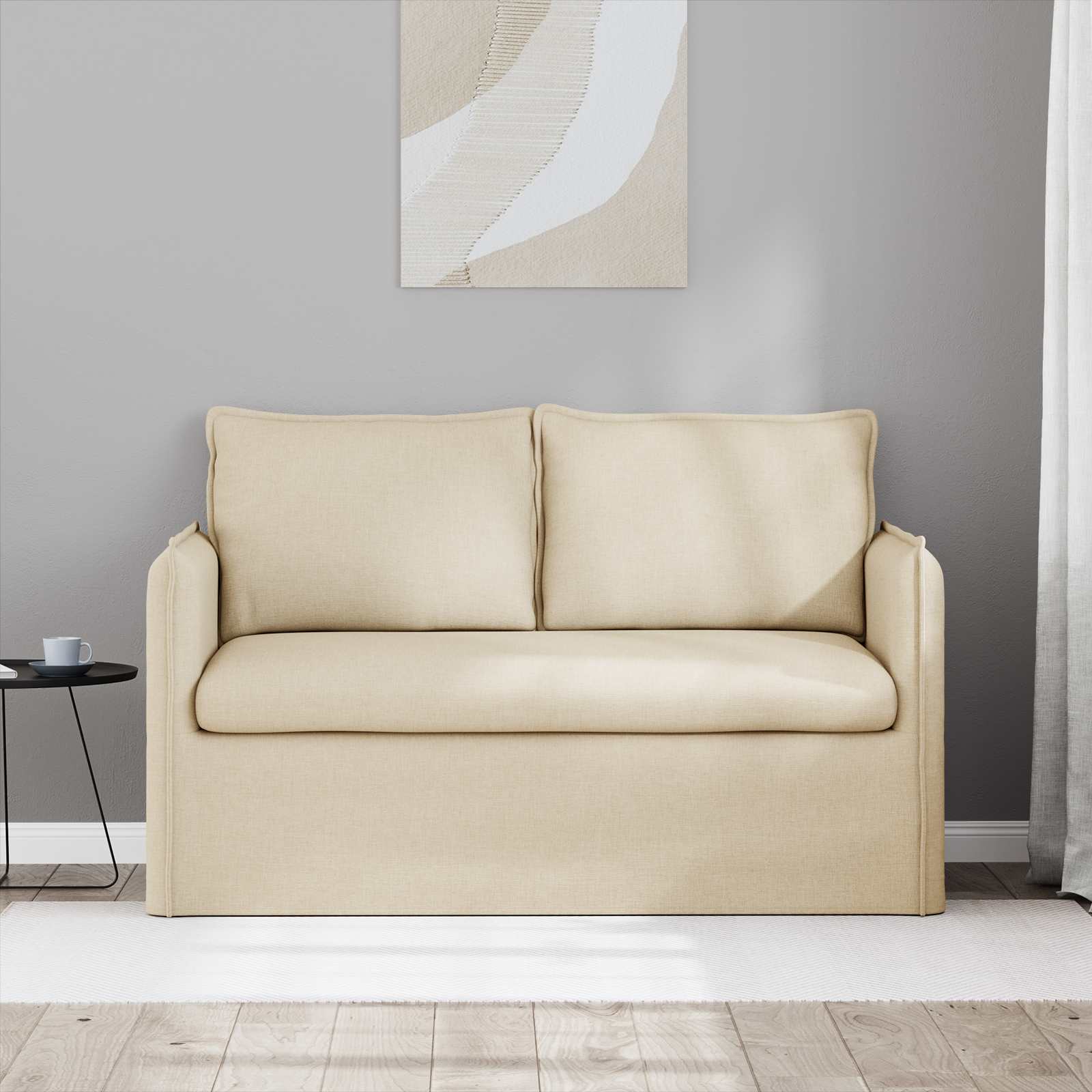 Divano Crema 136 x 82 x 85 cm Tessuto | homemem39