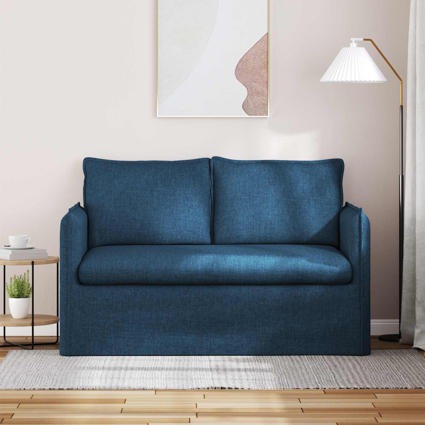 Divano Blu 136 x 82 x 85 cm Tessuto | homemem39