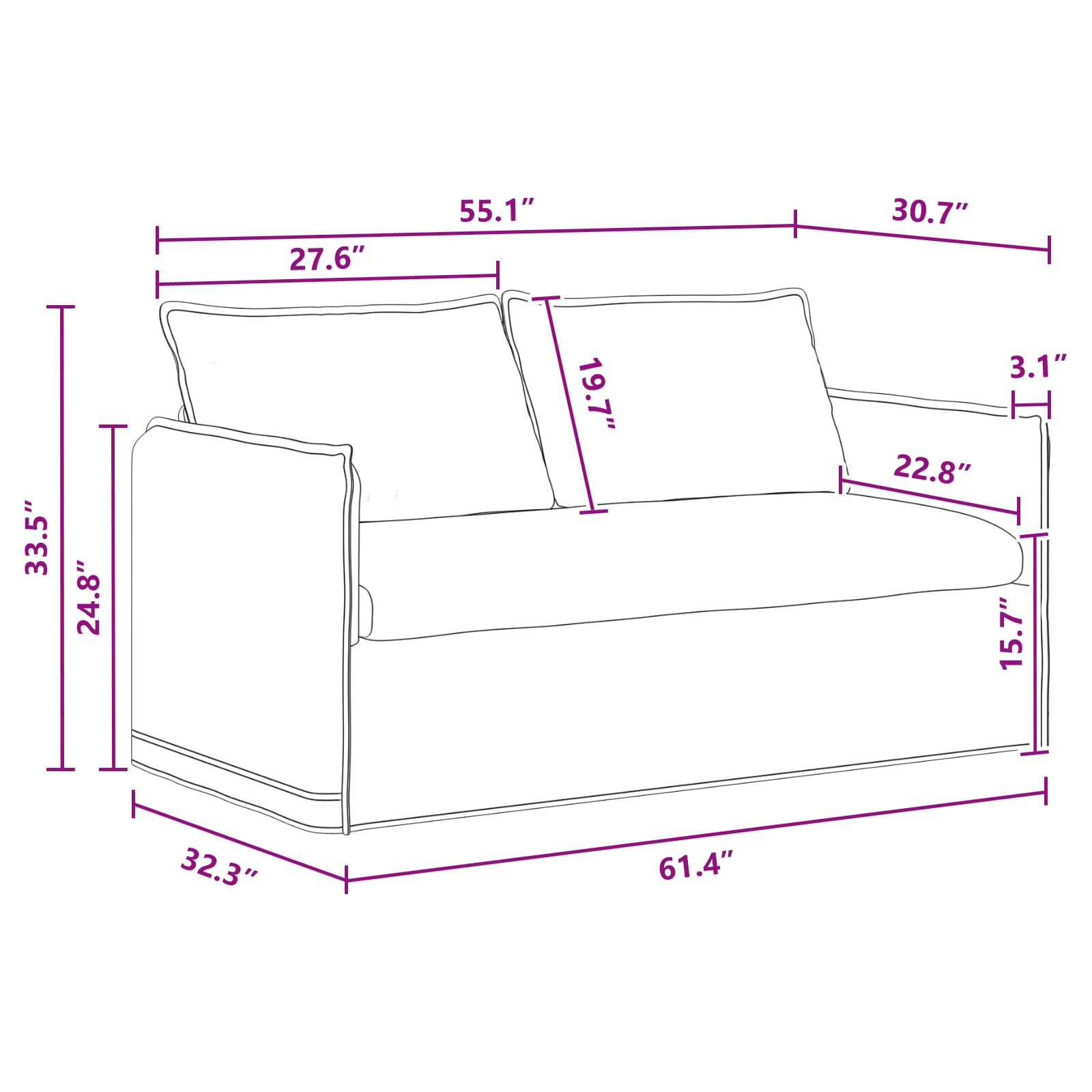 Divano Grigio scuro 156 x 82 x 85 cm Tessuto | homemem39