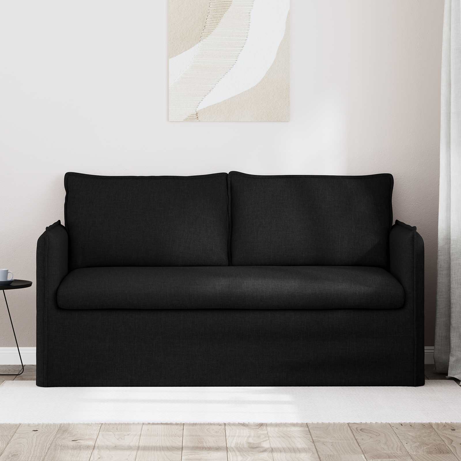 Divano Nero 156 x 82 x 85 cm Tessuto | homemem39