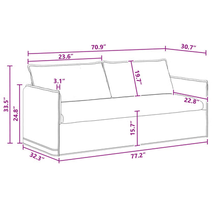 Divano Grigio scuro 196 x 82 x 85 cm Tessuto | homemem39
