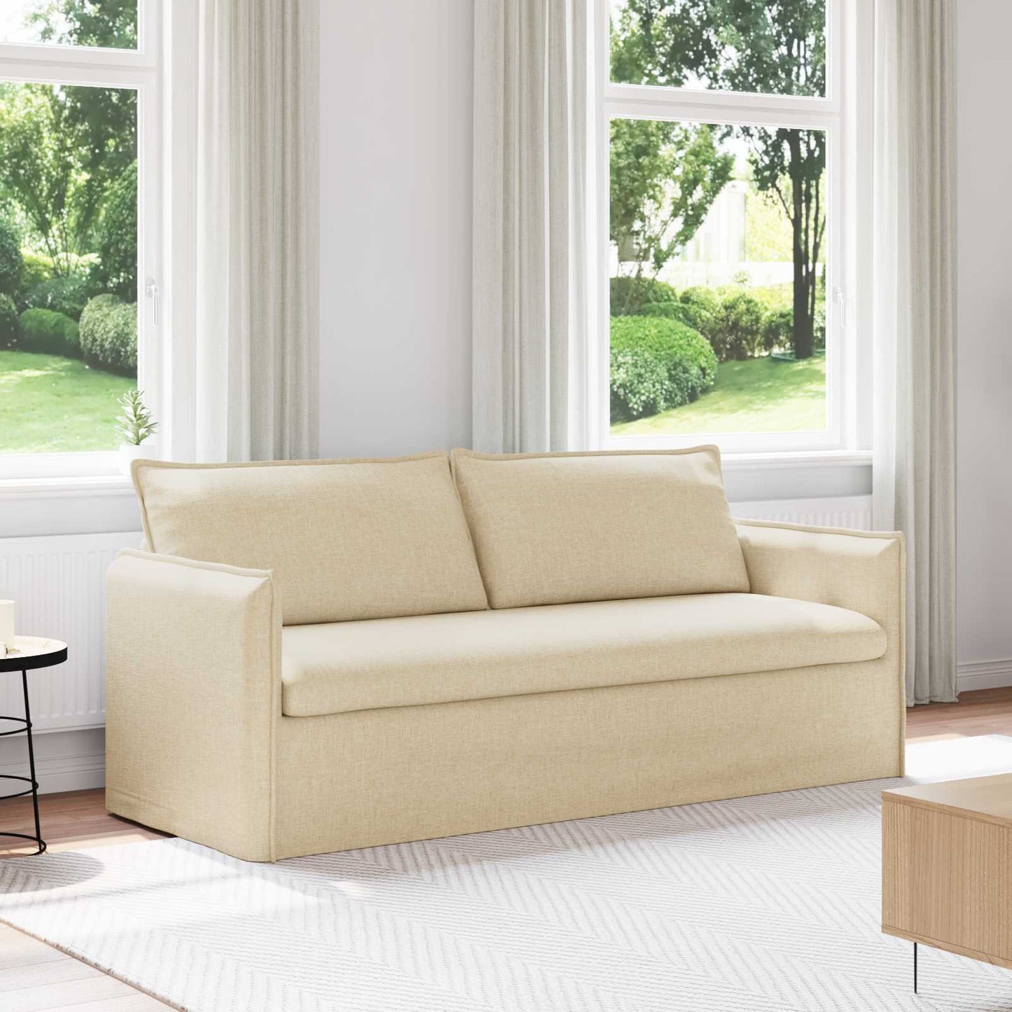 Divano Crema 196 x 82 x 85 cm Tessuto | homemem39