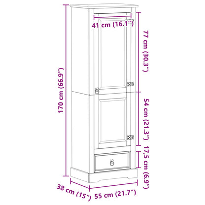 Armadi con cassetto Bianco 55 x 38 x 170 cm Pino massello | homemem39