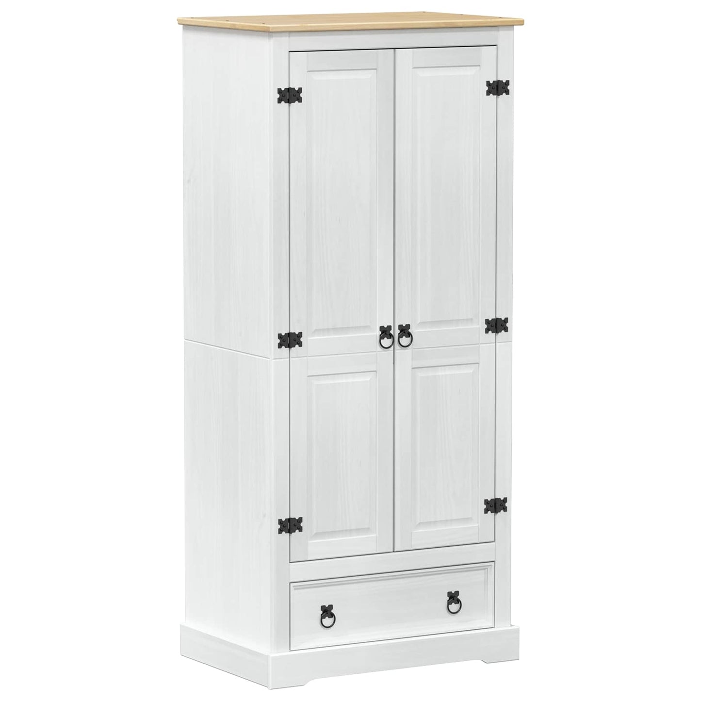 Armadi con cassetto Bianco 76 x 50 x 170 cm Pino massello | homemem39