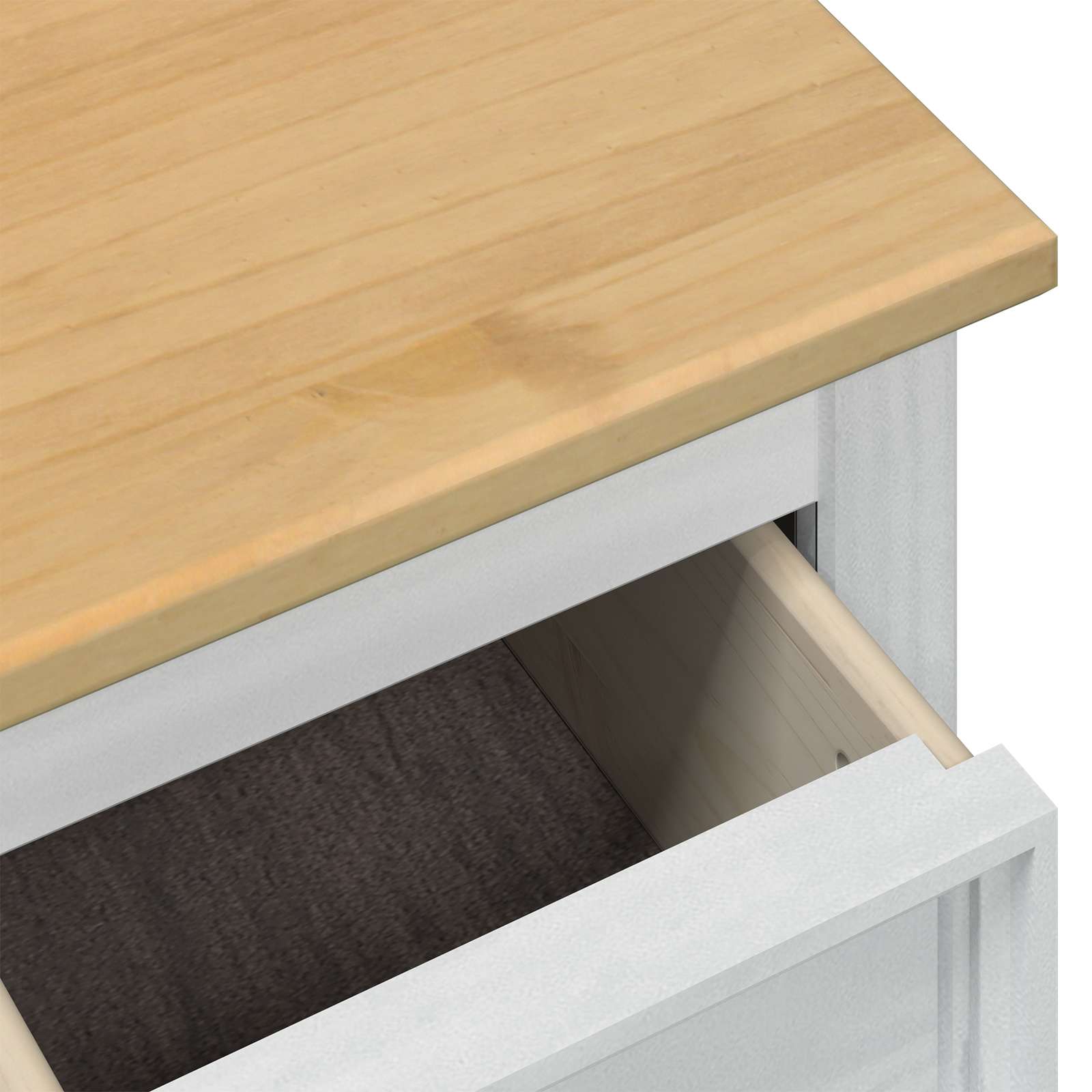 storage box con cassetto Bianco 90 x 78 x 45 cm Pino massello | homemem39