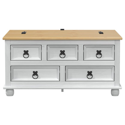 storage box con cassetto Bianco 90 x 78 x 45 cm Pino massello | homemem39