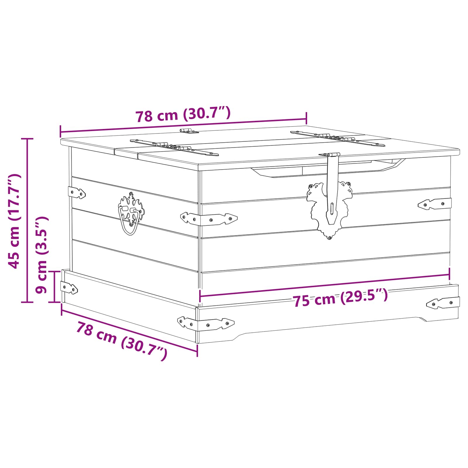 storage box Bianco 78 x 78 x 45 cm Pino massello | homemem39