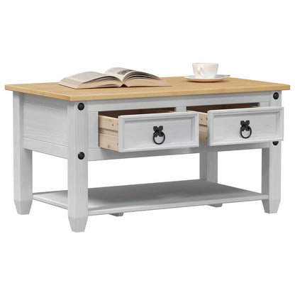Tavolino da salotto Bianco 85 x 50 x 45 cm Pino massello | homemem39
