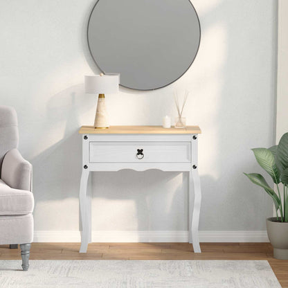 Tavolo Consolle Bianco 73 x 35 x 73 cm Pino massello | homemem39