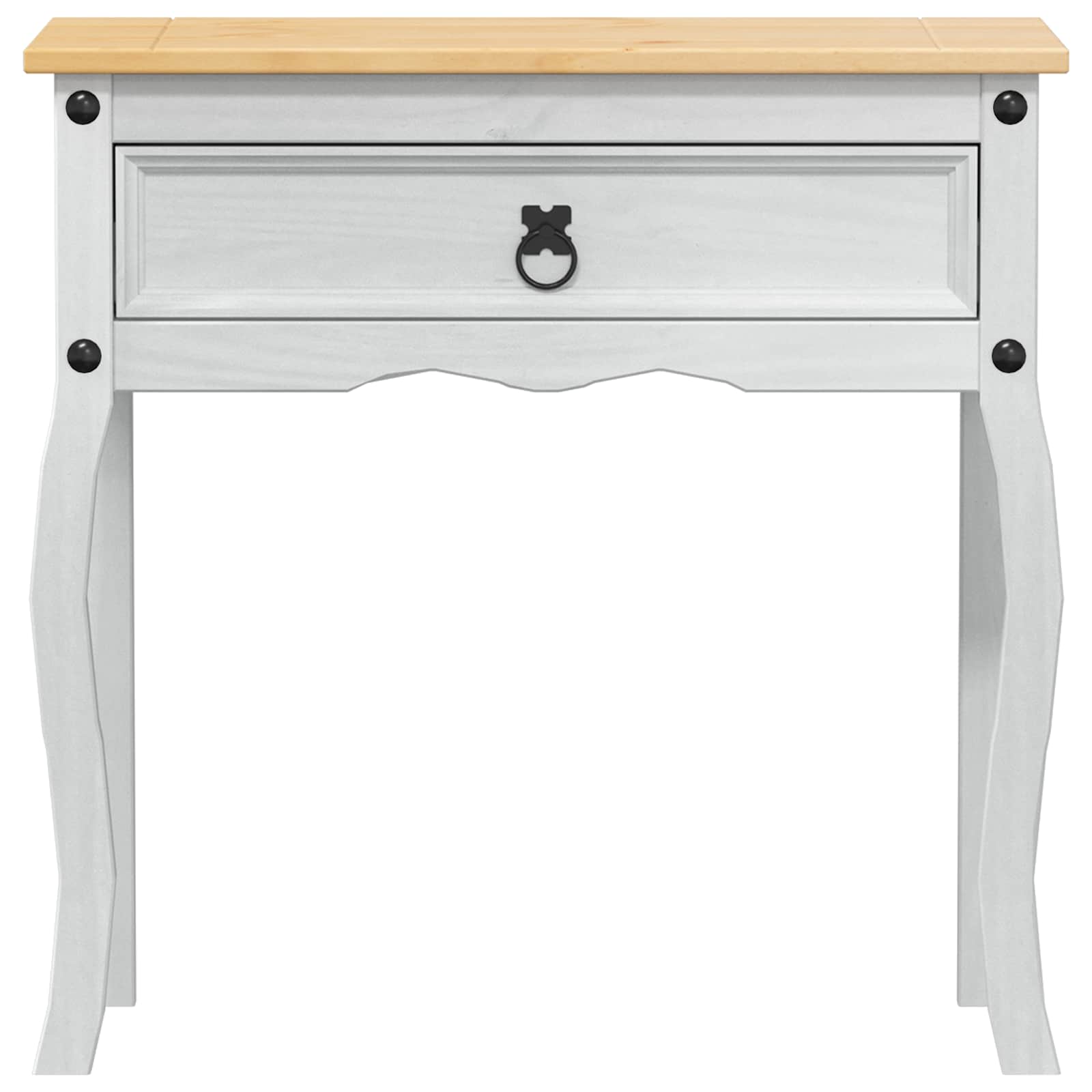 Tavolo Consolle Bianco 73 x 35 x 73 cm Pino massello | homemem39