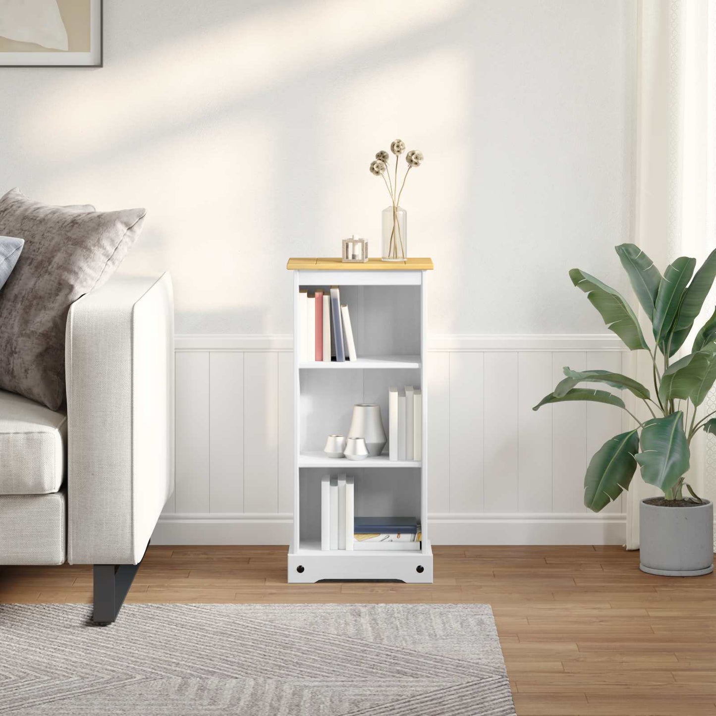 Libreria Bianco 46 x 29 x 100 cm Pino massello | homemem39