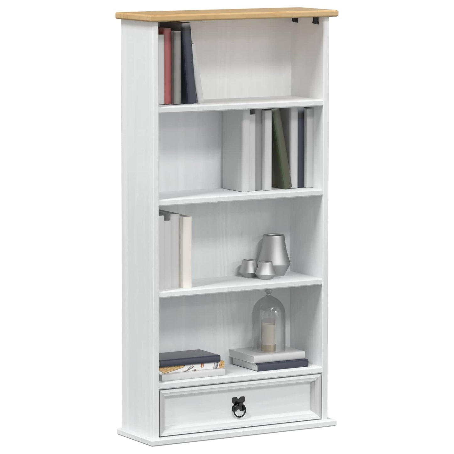 Mobile per CD Bianco 52 x 17.5 x 103 cm Pino massello | homemem39