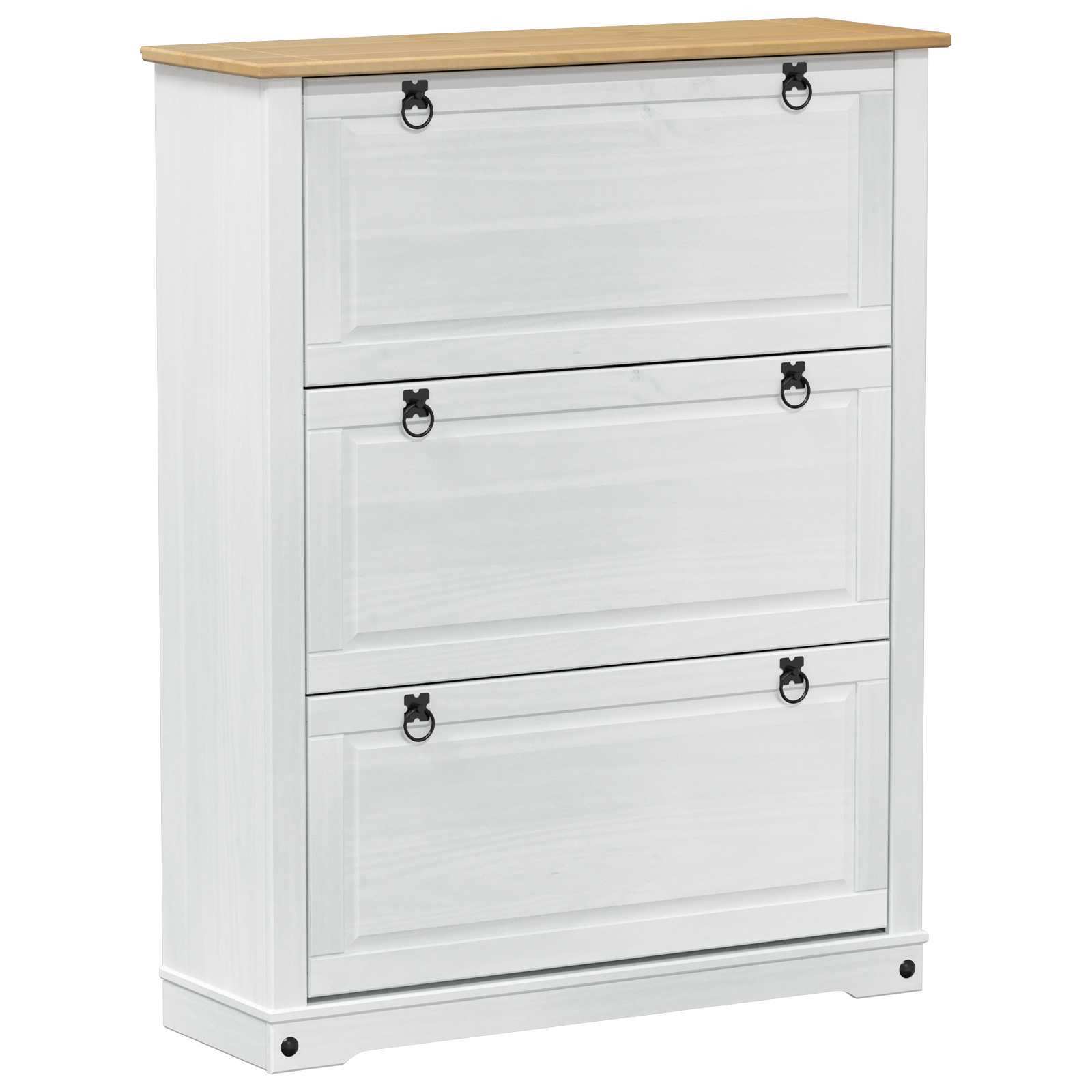 Mobile per scarpe Corona Bianco 99 x 32 x 122 cm Pino massello | homemem39