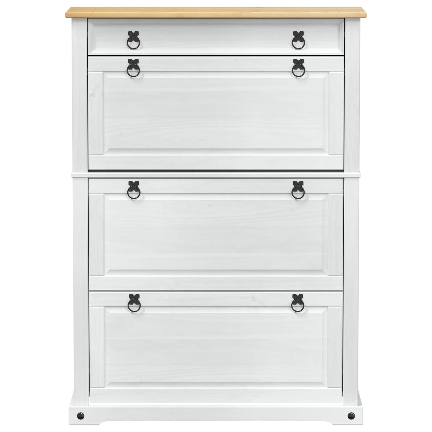 Mobile per scarpe Corona Bianco 99 x 32 x 138 cm Pino massello | homemem39