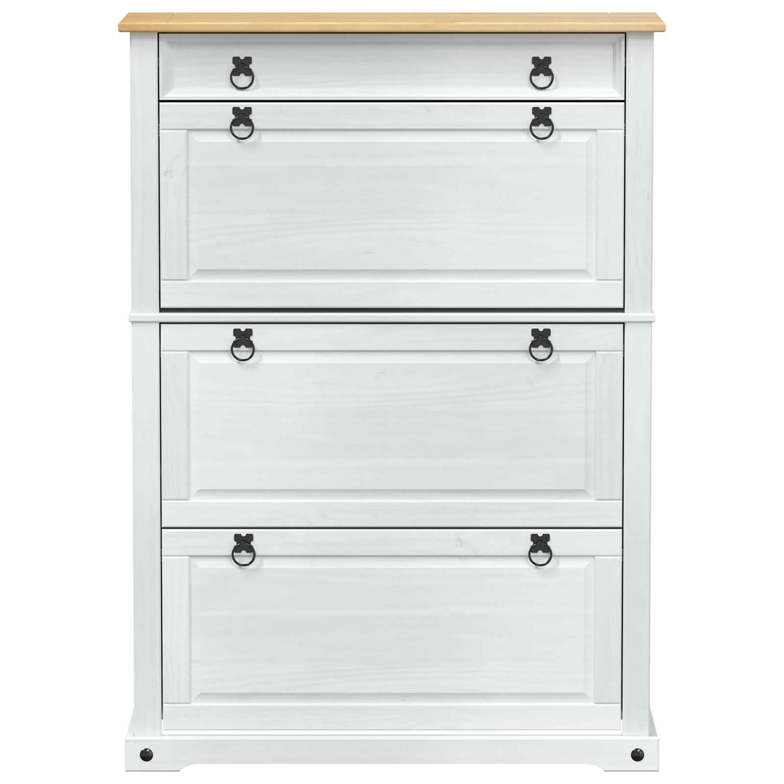 Mobile per scarpe Corona Bianco 99 x 32 x 138 cm Pino massello | homemem39