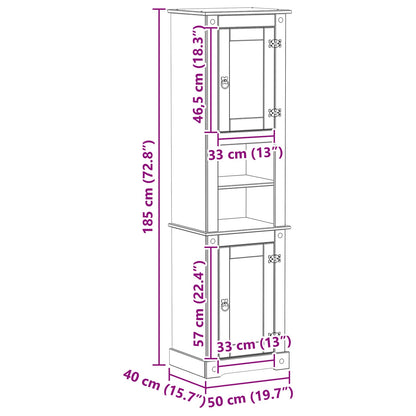 Mobile da Bagno con porta Bianco 50 x 40 x 185 cm Pino massello | homemem39