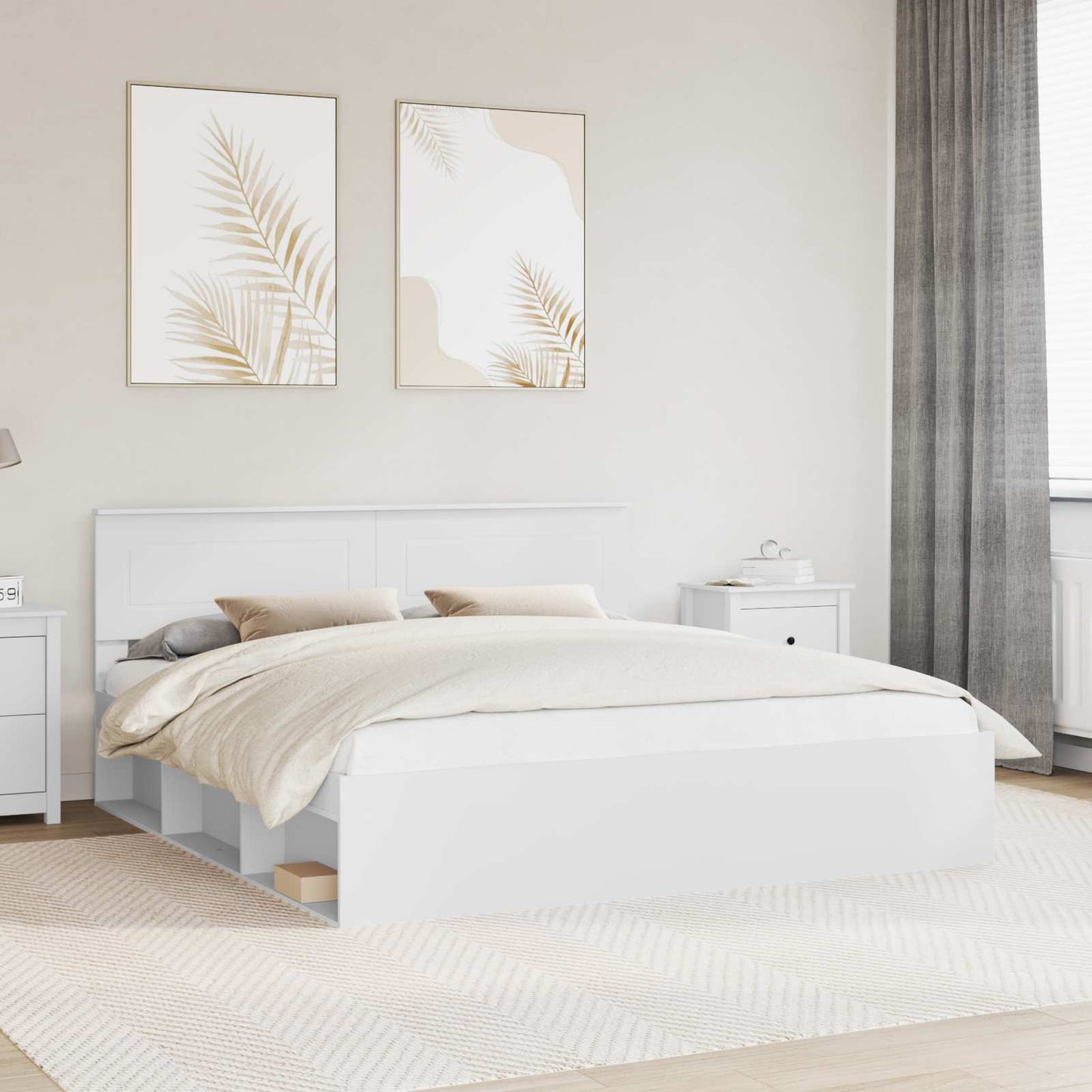 Struttura del letto Bianco 180 x 200 cm Legno multistrato