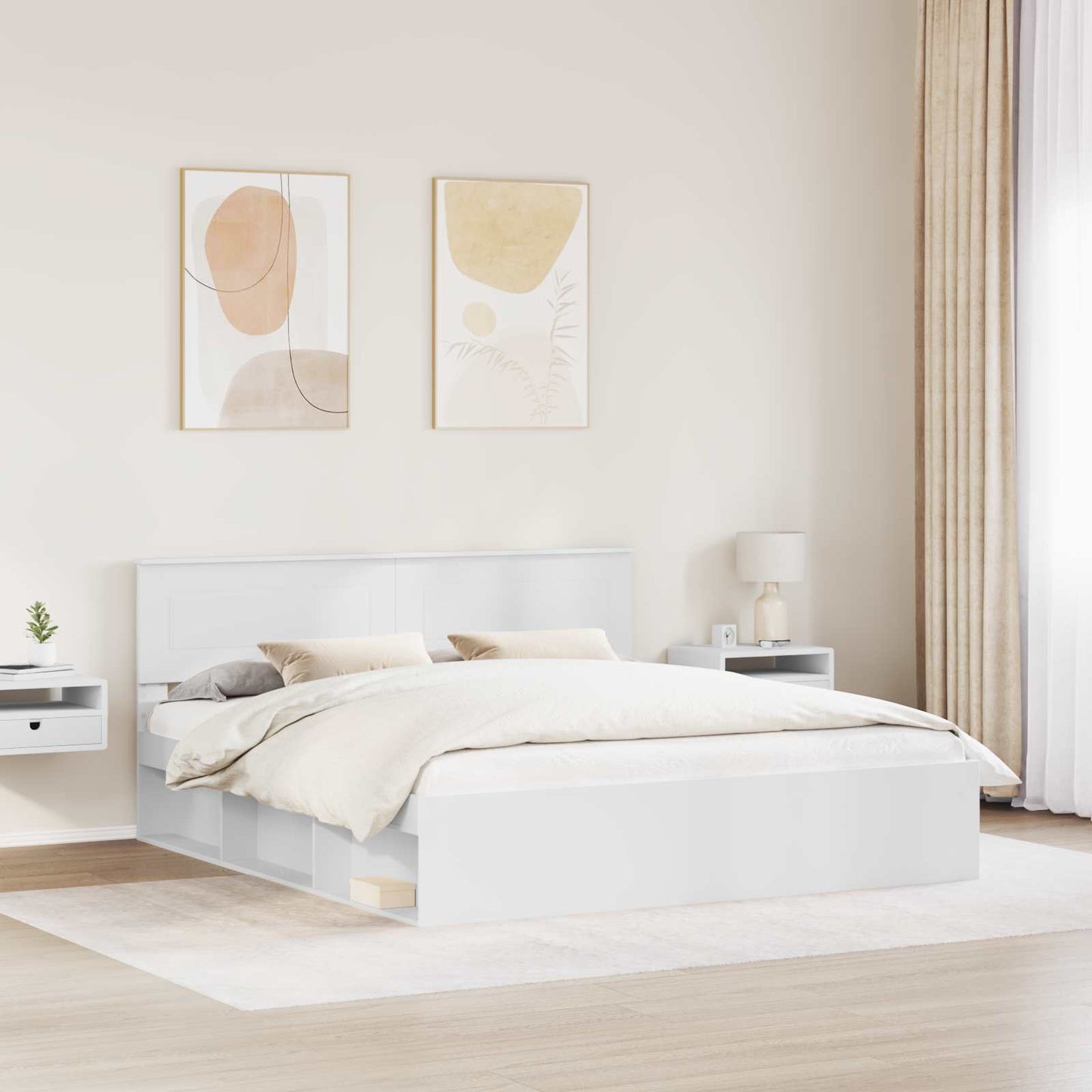 Struttura del letto Bianco 180 x 200 cm Legno multistrato
