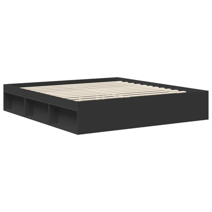 Struttura del letto Nero 180 x 200 cm Legno multistrato | homemem39