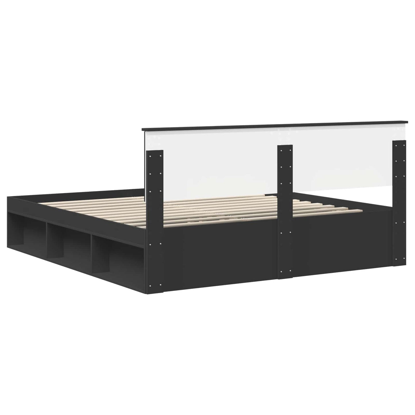 Struttura del letto Nero 180 x 200 cm Legno multistrato | homemem39
