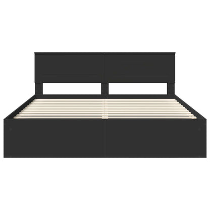 Struttura del letto Nero 180 x 200 cm Legno multistrato | homemem39