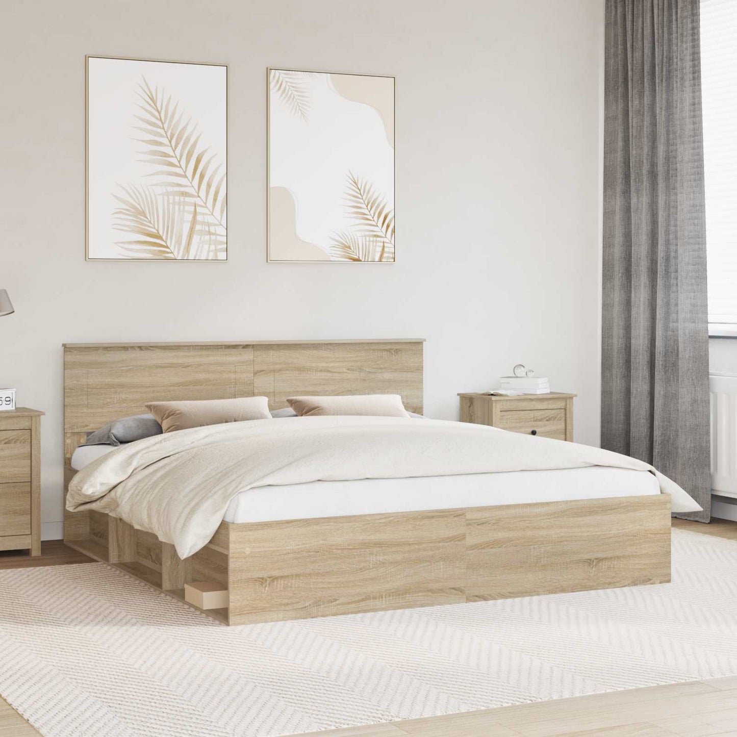 Struttura del letto Sonoma 180 x 200 cm Legno multistrato | homemem39