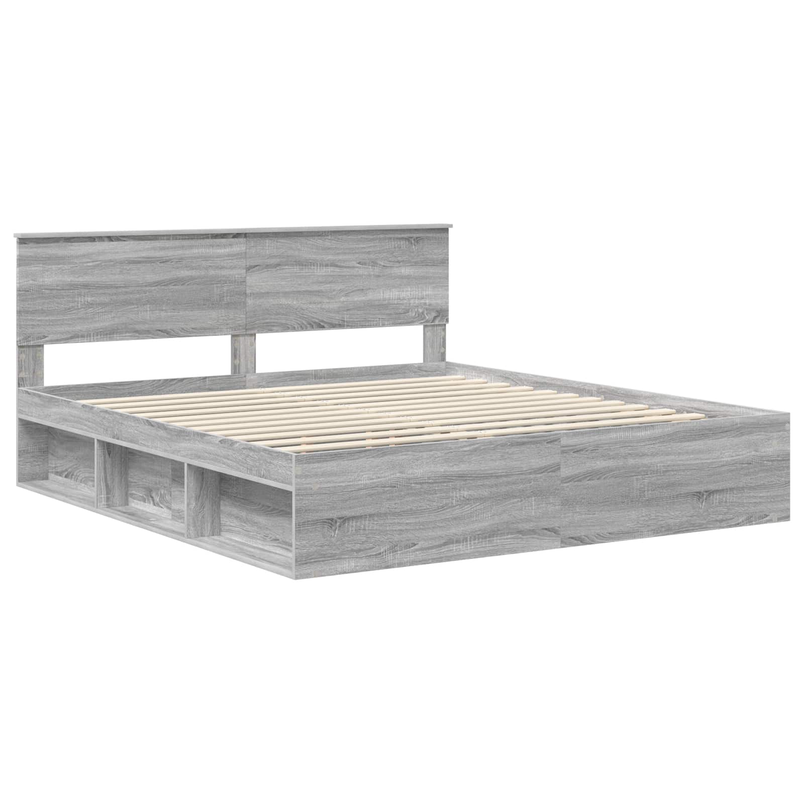 Struttura del letto con testiera Grigio Sonoma 180 x 200 cm | homemem39