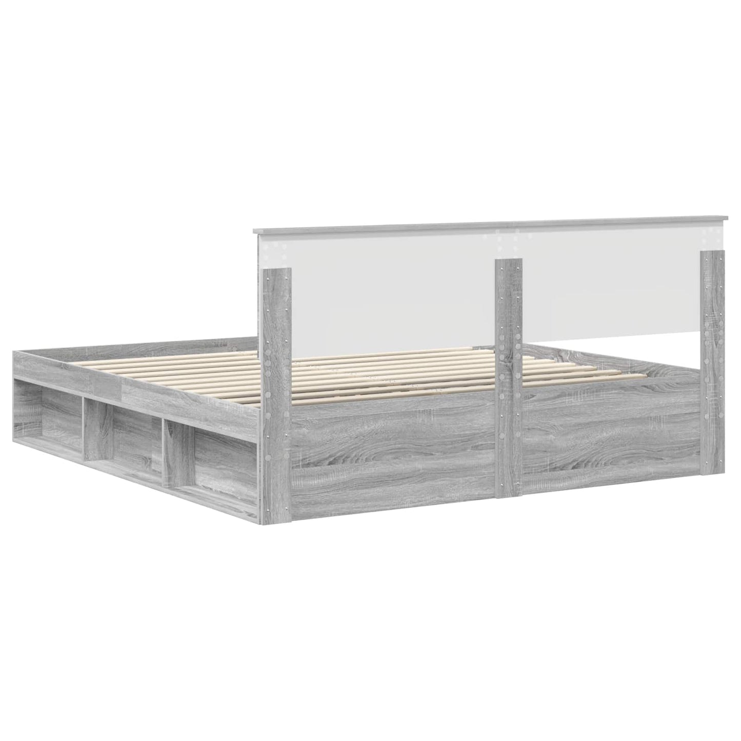 Struttura del letto con testiera Grigio Sonoma 180 x 200 cm | homemem39