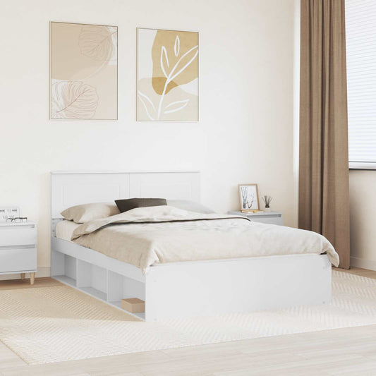 Struttura del letto Bianco 160 x 200 cm Legno multistrato | homemem39