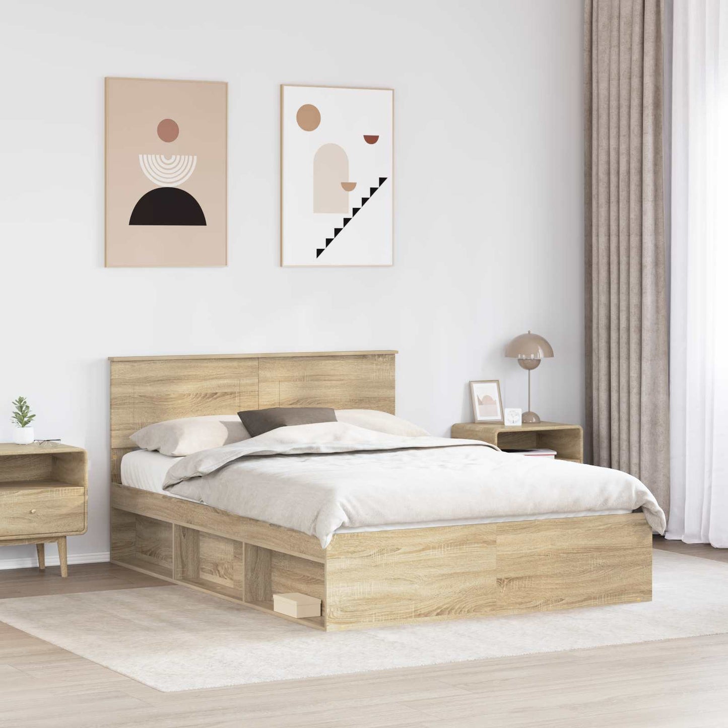 Struttura del letto Sonoma 160 x 200 cm Legno multistrato | homemem39