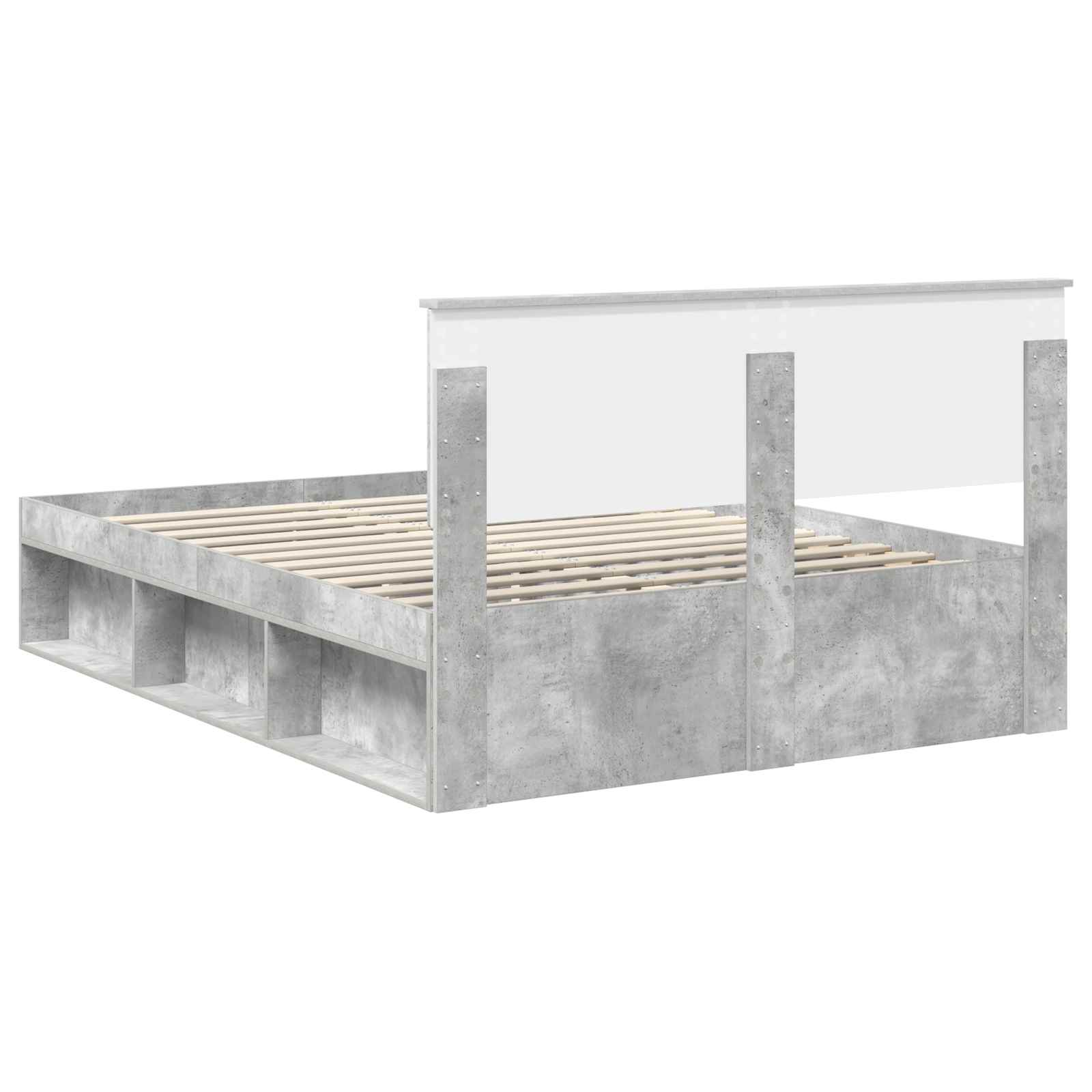 Struttura del letto con testiera Grigio Concretè 150 x 200 cm | homemem39
