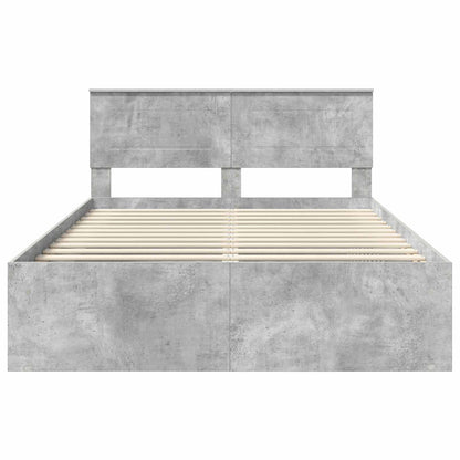Struttura del letto con testiera Grigio Concretè 150 x 200 cm | homemem39