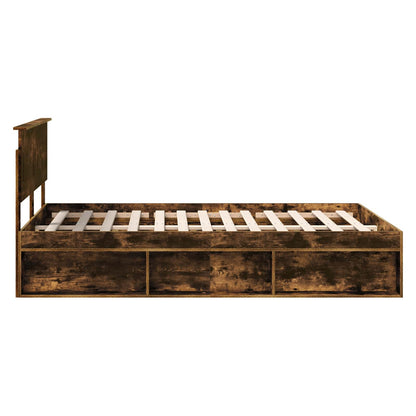 Struttura del letto Rovere fumé 150 x 200 cm Legno multistrato | homemem39