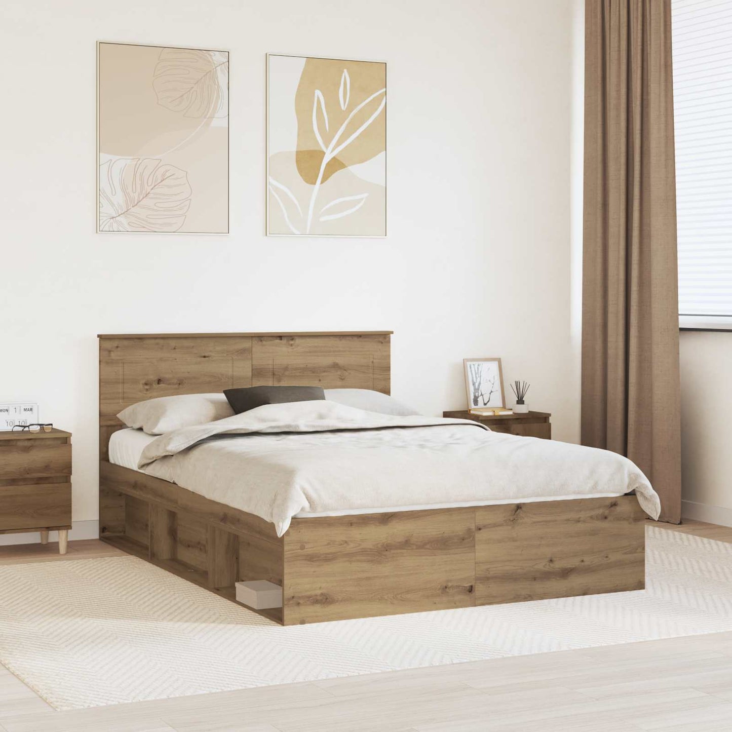 Struttura del letto Rovere Artigianale 140 x 190 cm | homemem39