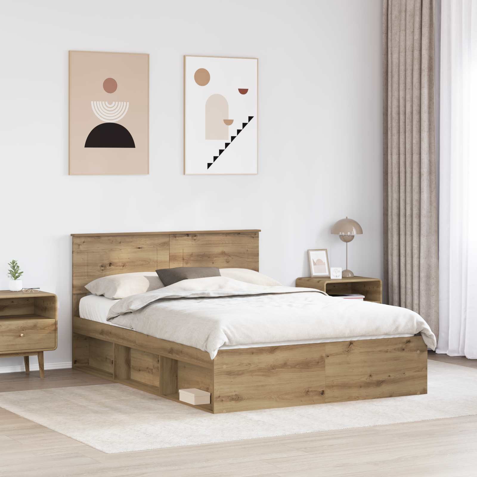 Struttura del letto Rovere Artigianale 140 x 190 cm | homemem39