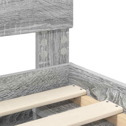 Struttura del letto con testiera Grigio Sonoma 140 x 200 cm