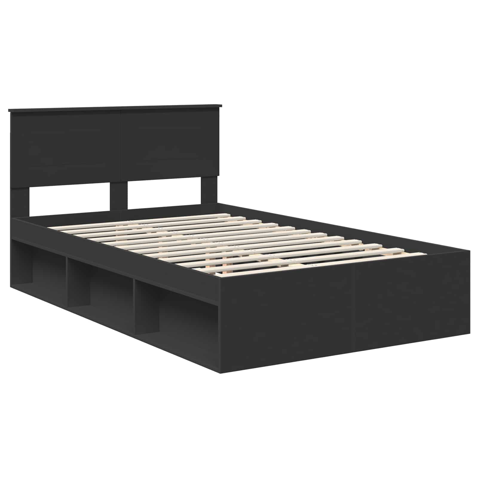 Struttura del letto Nero 135 x 190 cm Legno multistrato | homemem39